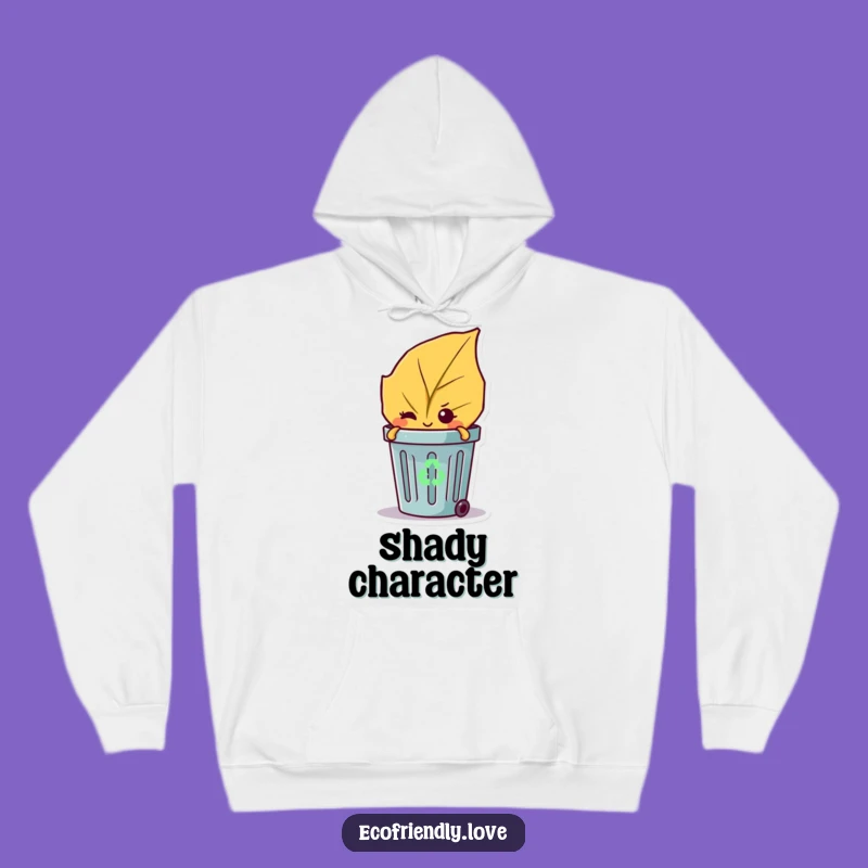 Funny Leaf Wink Hoodie: Cozy Mischievous Eco Character Apparel for Warmth & Gifts