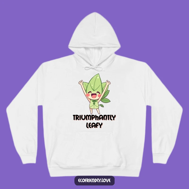 Funny Leaf Character Triumph Hoodie: Cozy Up in Victory Style