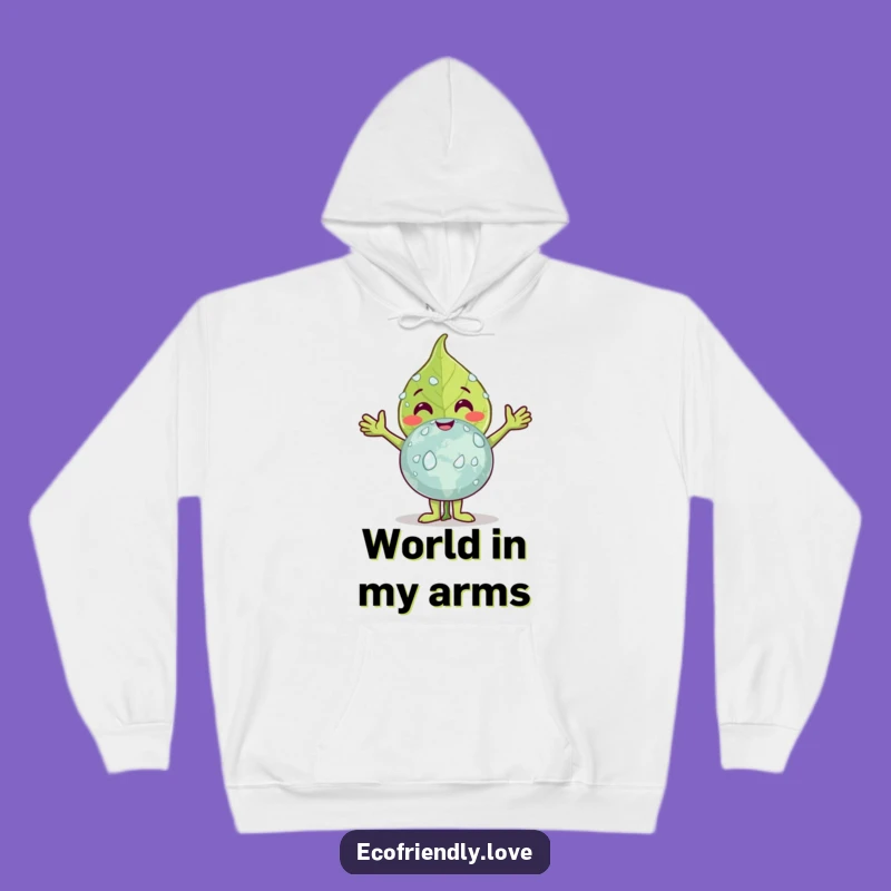 Funny Leaf Hugging Earth Hoodie: Cozy Up with Planet Love