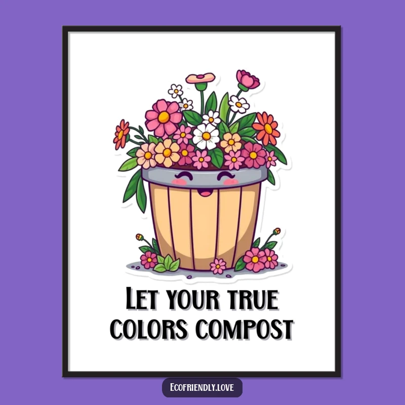 Compost Bin Flowers Free Printable Wall Art: Cheerful Downloadable Art for Green Spaces
