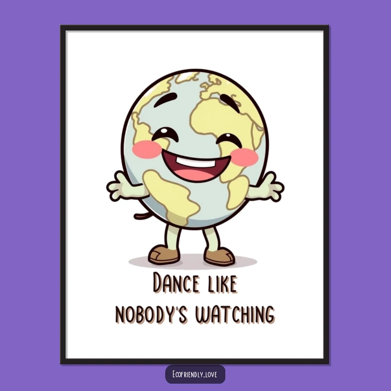 Free Printable Earth Wall Art: Groovy Dancing Earth Downloadable Art for Global Vibes