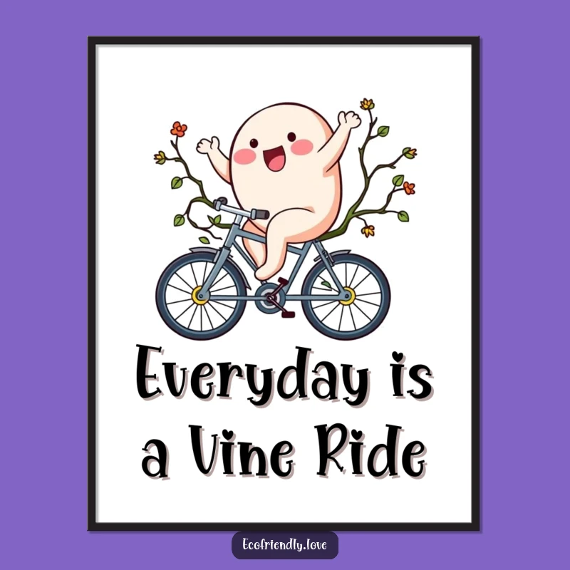 Funny Free Printable Wall Art: Blob on a Vine Bike for Quirky, Energetic Decor