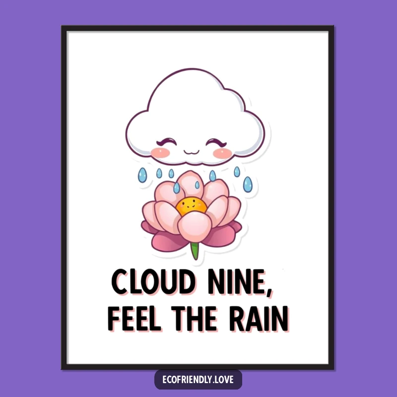 Free Printable Cloud Rain Art - Funny Cute Downloadable Wall Decor for Playful Spaces