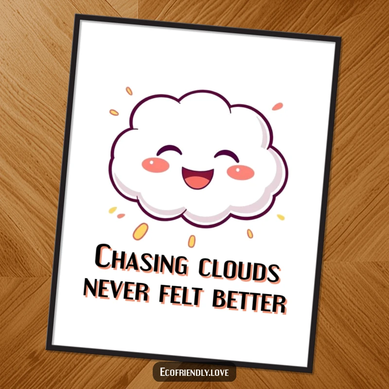 Funny Free Printable Wall Art of a stylized cloud exuding a joyous and bubbly burst of laughter.
