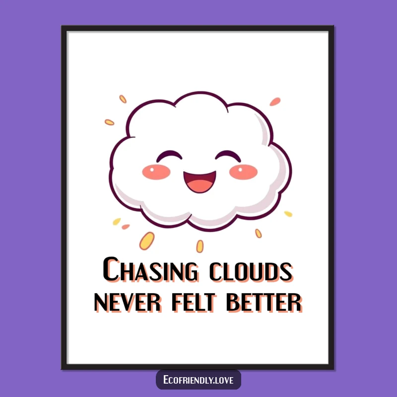 Free Printable Cloud Wall Art: Cheerful Laughing Cloud Downloadable Decor for a Happy Space