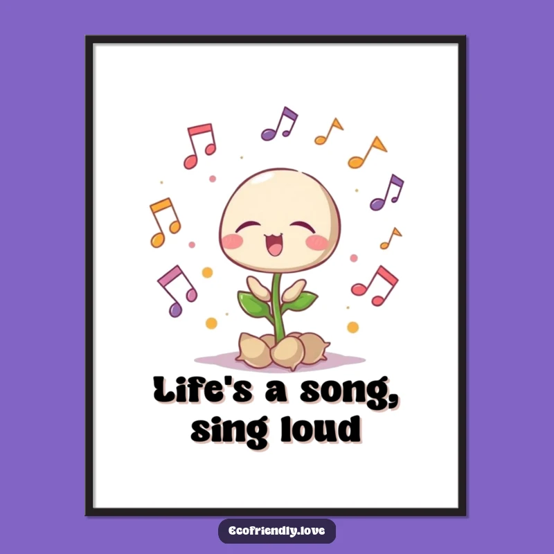 Free Printable Singing Seedling Wall Art: Musical Downloadable Art for a Harmonious Home