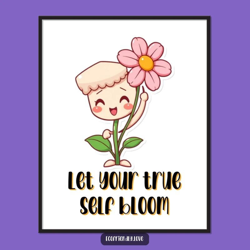 Free Printable Wall Art: Blooming Flower Seedling, Downloadable Growth Art for Inspiring Spaces