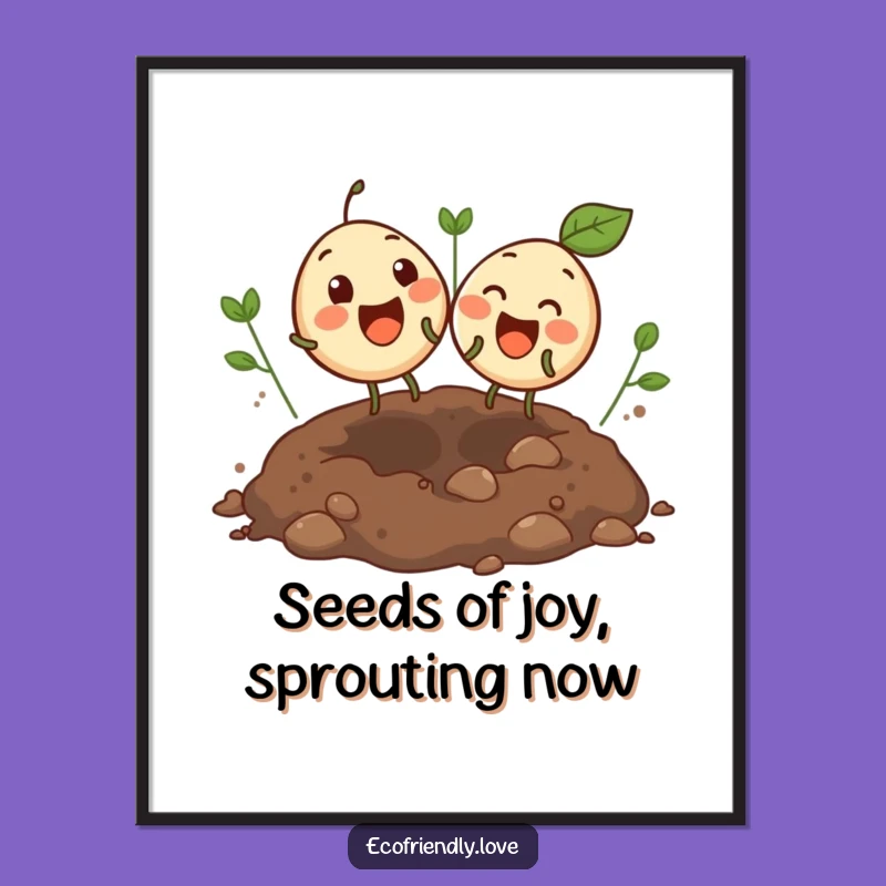 Free Printable Wall Art: Bouncing Seeds Fun, Garden Giggles, Funny Downloadable Decor!