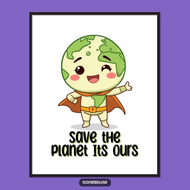 Free Printable Wall Art: Earth Superhero Motivational Funny Decor