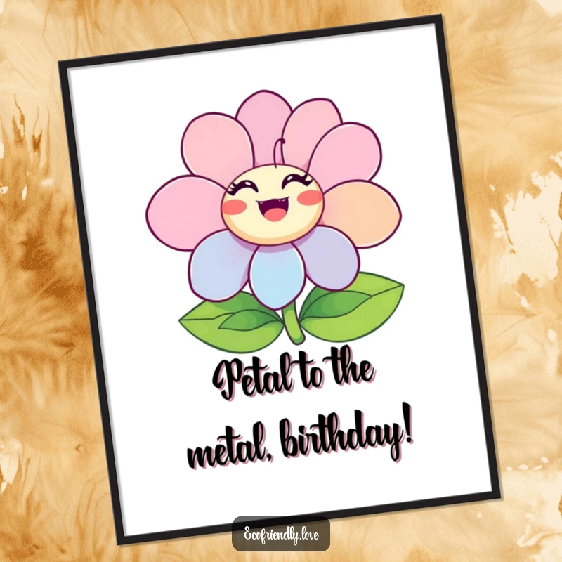 Funny Free Printable Wall Art of an ecstatic flower character blooming with bright, happy petals, bringing cheerful vibes.