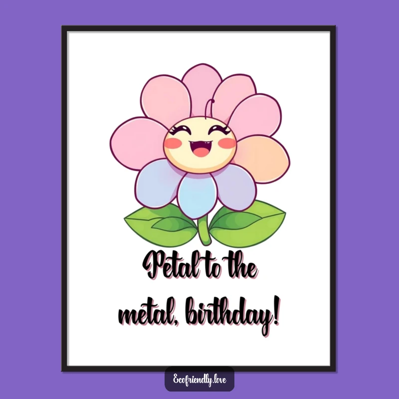 Free Printable Wall Art: Ecstatic Flower Character Spreads Joyful Blooms