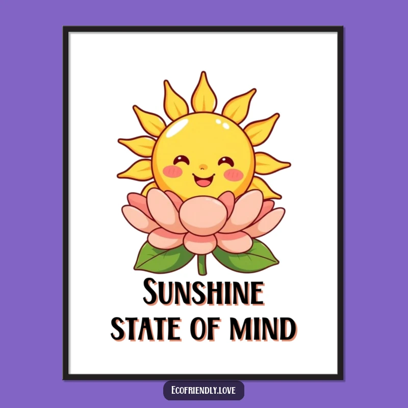 Free Printable Wall Art: Smiling Sun Warming Bloom, Hilarious Downloadable Decor