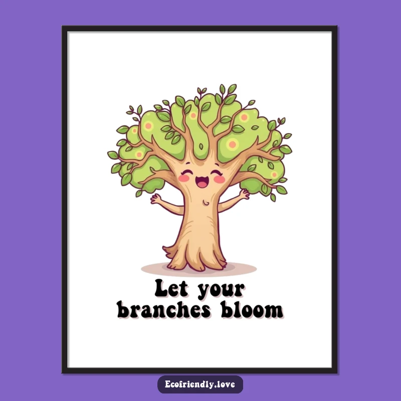 Funny Free Printable Wall Art: Dancing Tree - Joyful Decor Download!