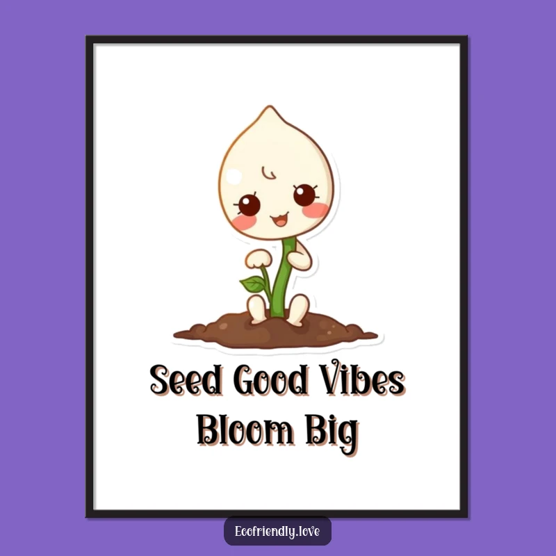 Funny Free Printable Wall Art: Sprout Planting Seeds for Whimsical Botanical Decor