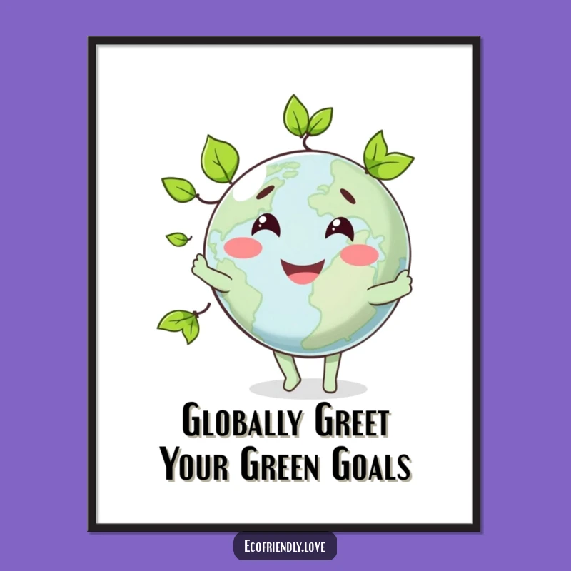 Funny Free Printable Wall Art: Juggling Globe Character for a Quirky Home Decor