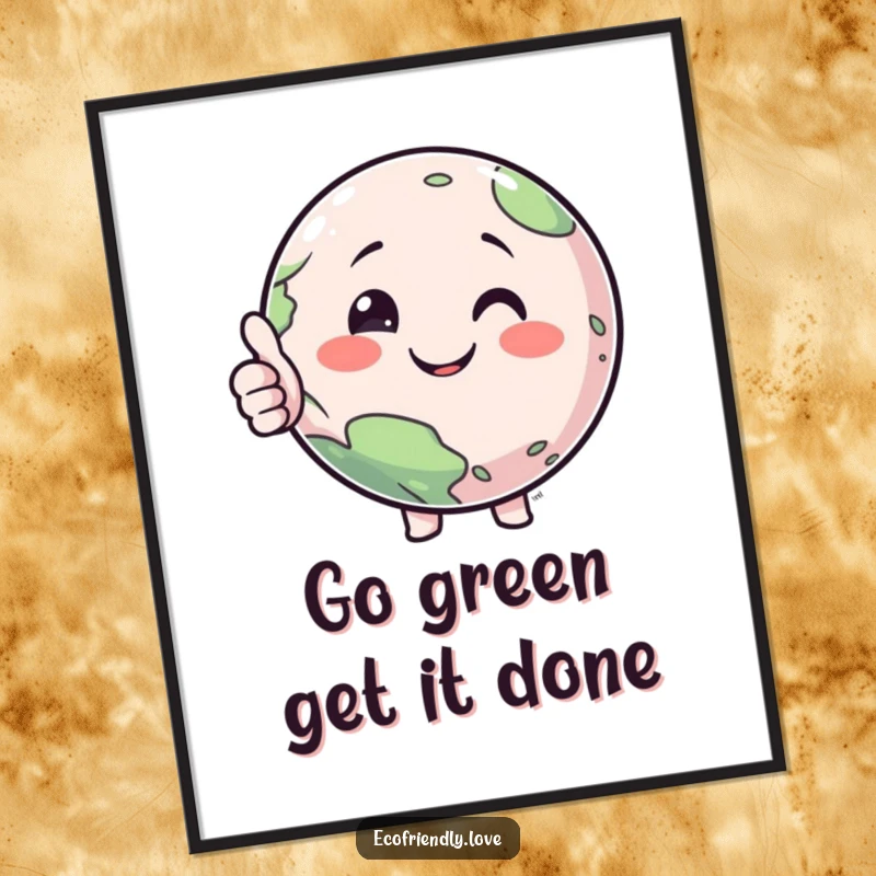 Funny Free Printable Wall Art: A beaming planet character giving a confident thumbs up, spreading positivity and humor on your wall.