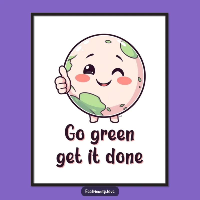 Funny Free Printable Wall Art: Smiling Planet Thumbs Up - Downloadable Decor