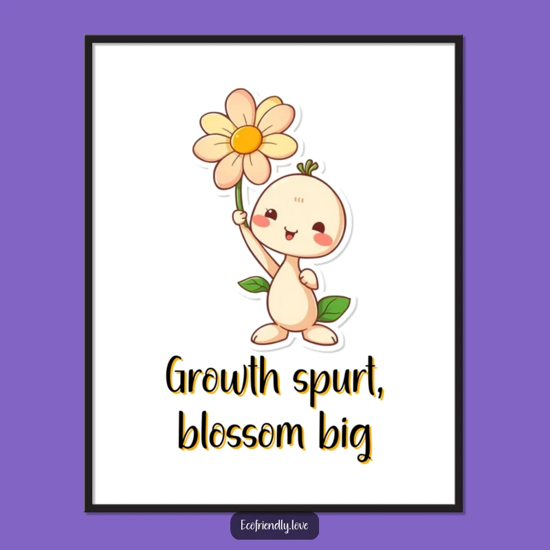 Free Printable Wall Art: Blooming Flower Seedling - Nature's Beauty Downloadable Decor