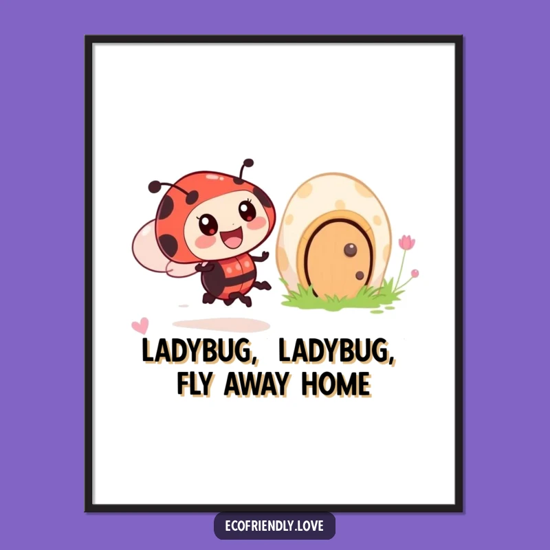 Ladybug Art: Free Printable Wall Decor, Cheerful Zooming Downloadable Art Print