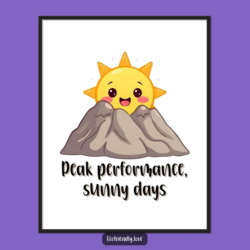 Free Printable Sun Mountain Art - Funny Cute Downloadable Wall Decor for Adventure Spaces