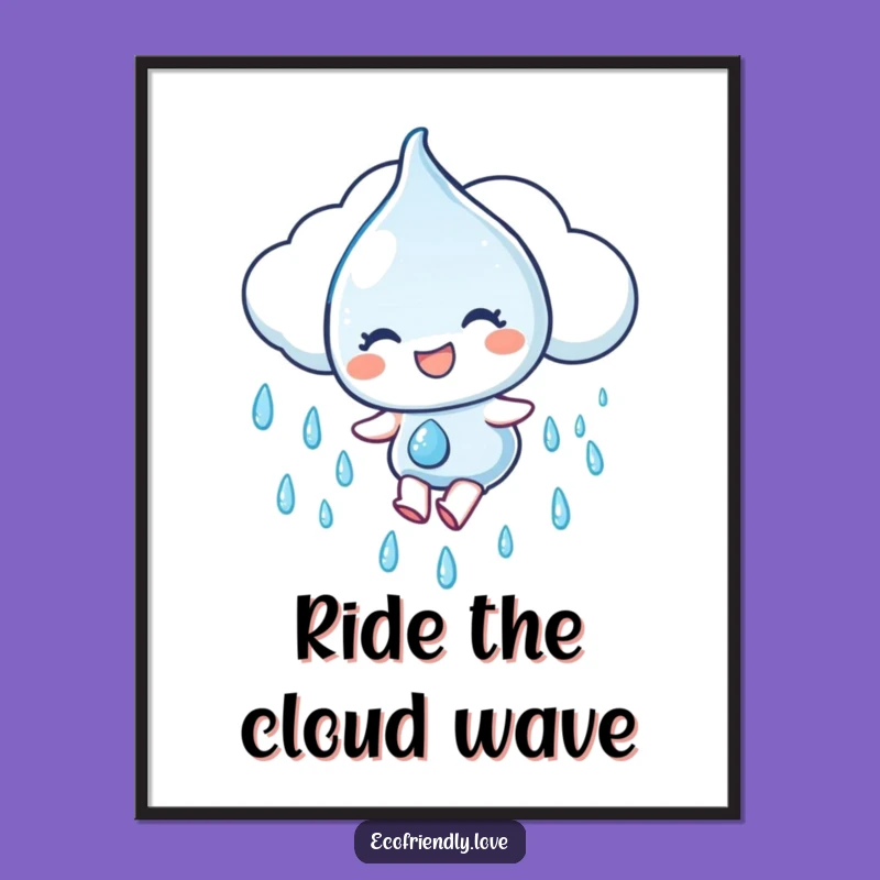 Free Printable Wall Art: Sliding Water Droplet - Funny Humorous Downloadable Decor