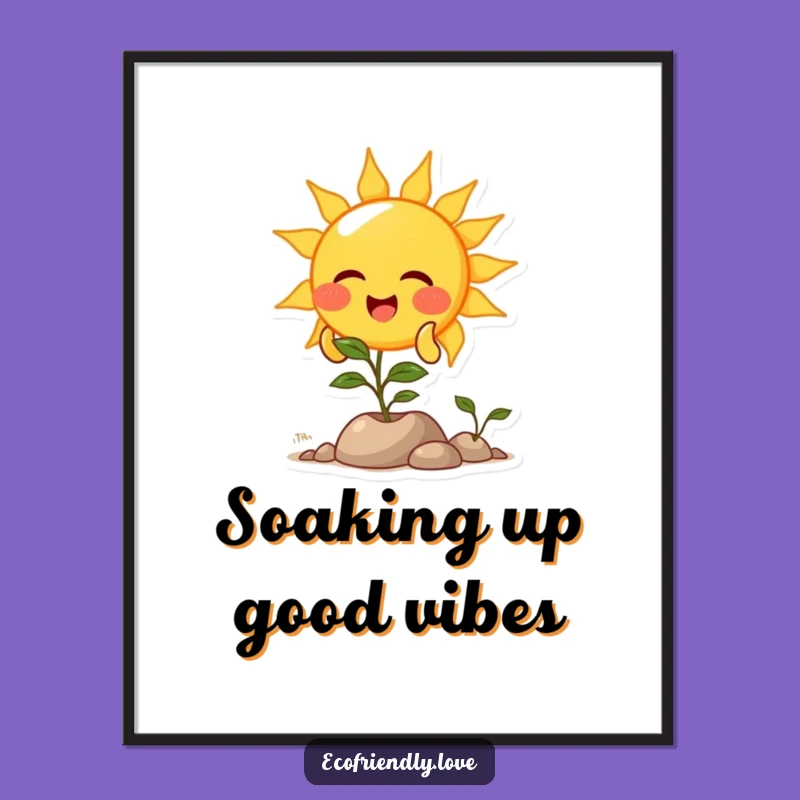 Funny Free Printable Wall Art: Giggling Sun - Downloadable Decor