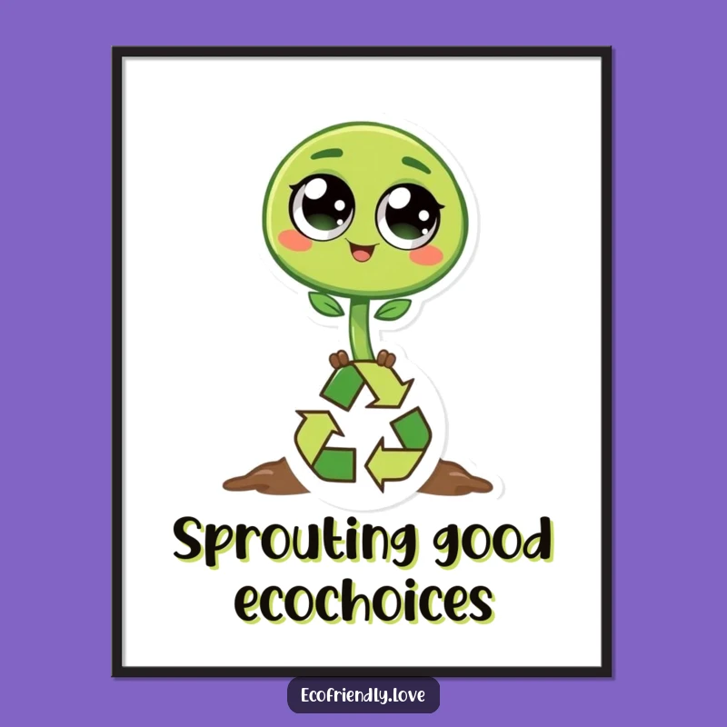 Funny Free Printable Wall Art: Hopping Sprout, Cheerful Eco Downloadable Art!