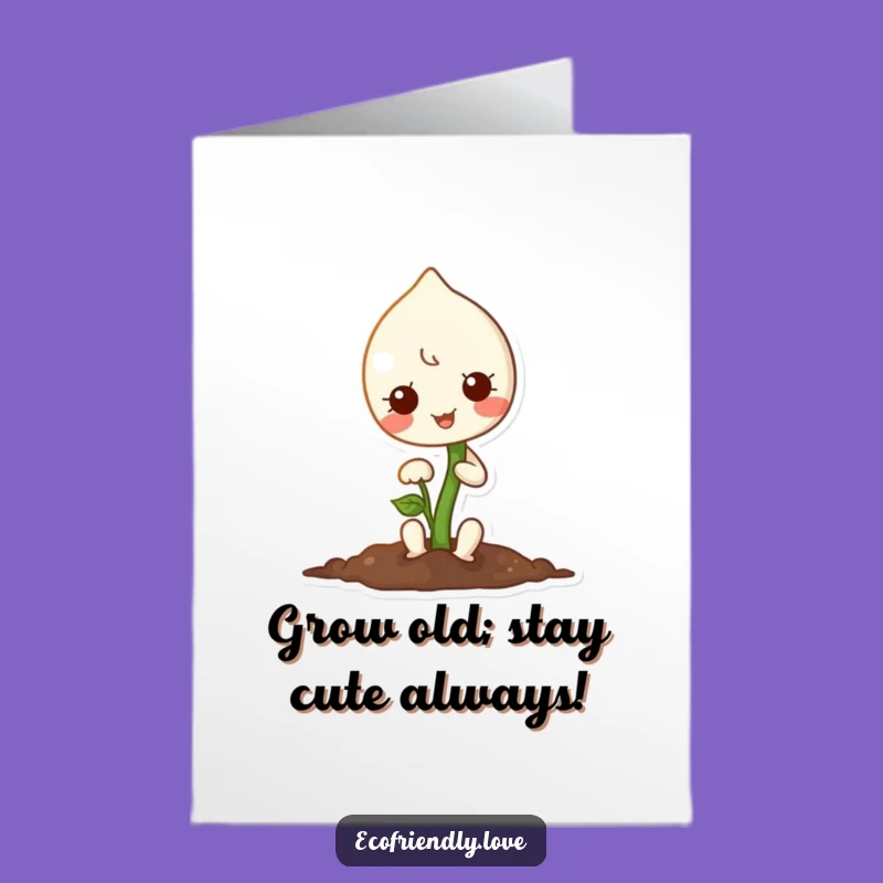 Free Printable Birthday Card: Cute Sprout Planting Joy for a Grow-tastic Celebration