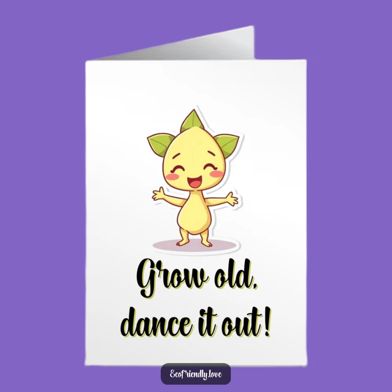 Free Printable Birthday Card: Dancing Sprout, Lively Downloadable Gift for a Joyful Celebration!