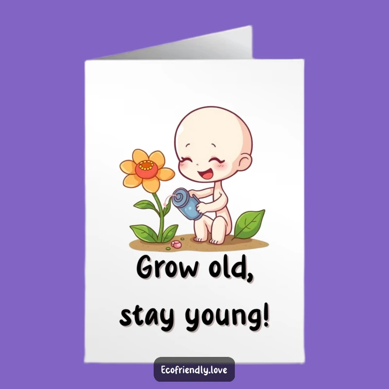 Free Printable Birthday Card: Giggling Sprout, Funny Downloadable Gift for Gardeners & Friends