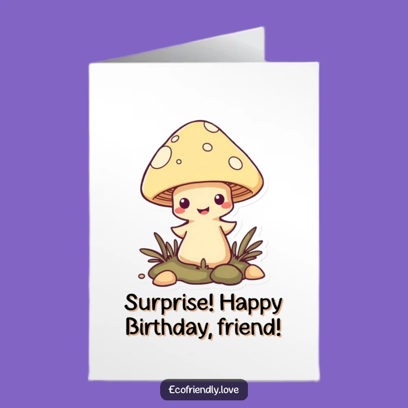 Free Printable Birthday Card: Mischievous Mushroom Pops Up Fun Wishes