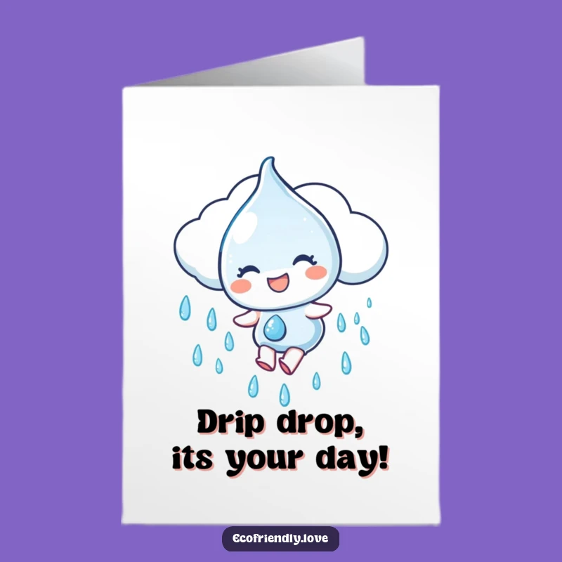 Free Printable Birthday Card: Sliding Water Droplet - Funny Downloadable Gift