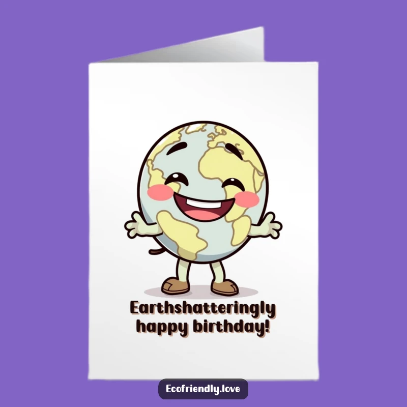 Free Printable Earth Birthday Card: Funny Dancing Earth for a Groovy Celebration!