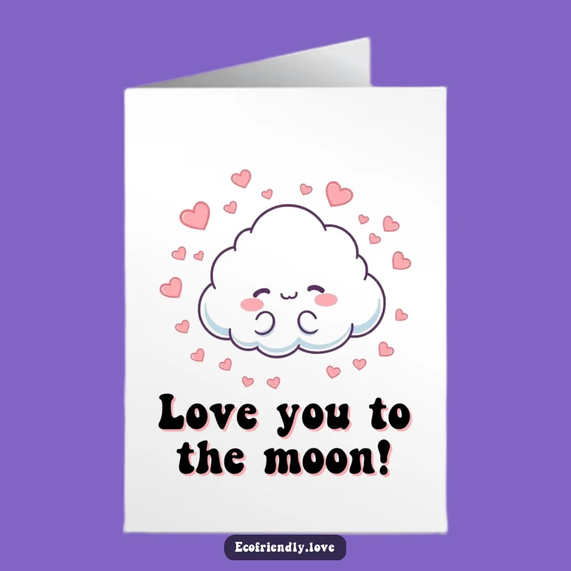 Free Printable Funny Birthday Card: Heart Rain Cloud, Downloadable Love-Filled Gift