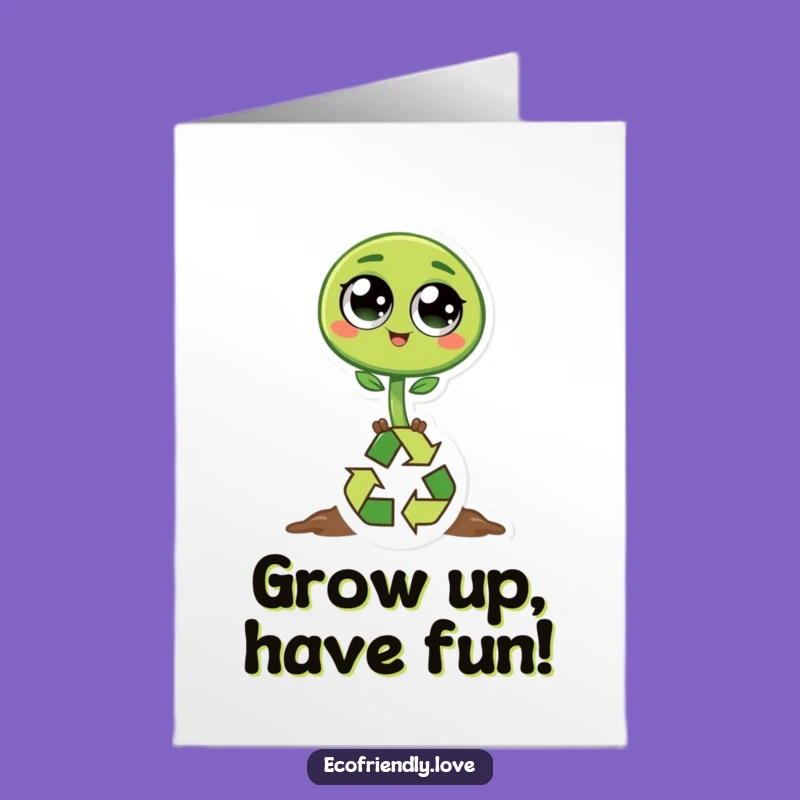 Free Printable Birthday Card: Sprout Hopping, Funny Eco-Friendly Downloadable Gift!