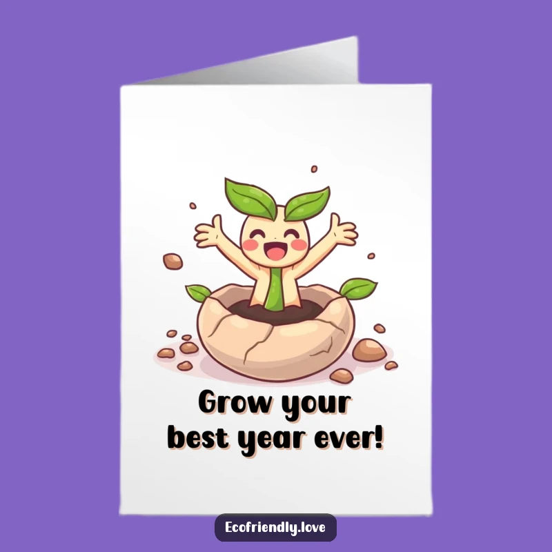 Free Printable Sprout Birthday Card: Surprise Burst, Happy Character, Funny Downloadable Gift