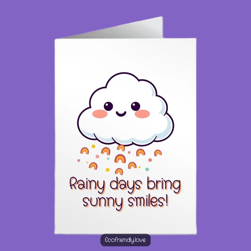 Free Printable Birthday Card: Funny Cloud Rainbow Downpour, Hilarious Downloadable Greeting for Him