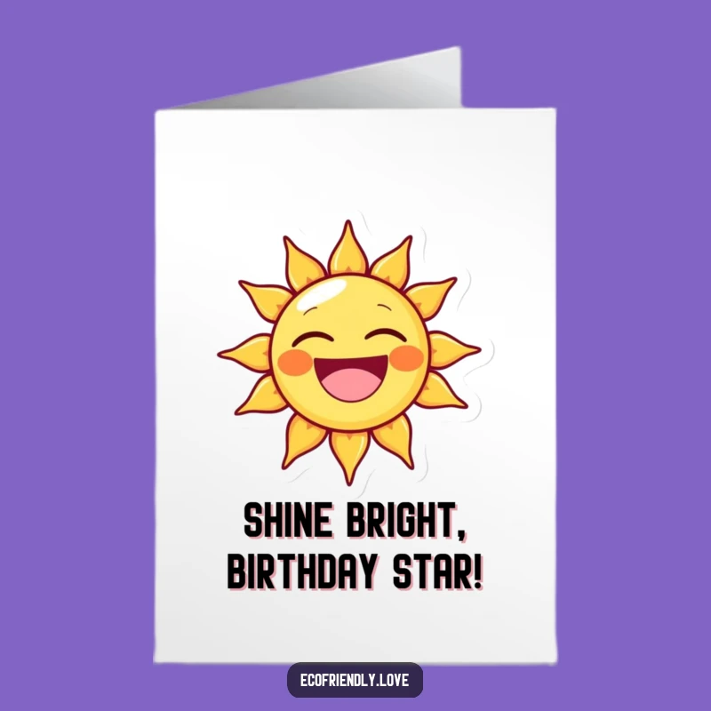 Free Printable Funny Birthday Card: Cheerful Sun Grin, Instant Download Joyful Gift