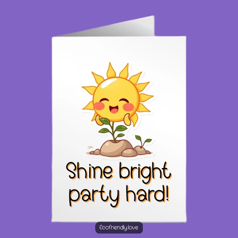 Free Printable Birthday Card: Giggling Sun Shines Bright - Funny Downloadable Gift