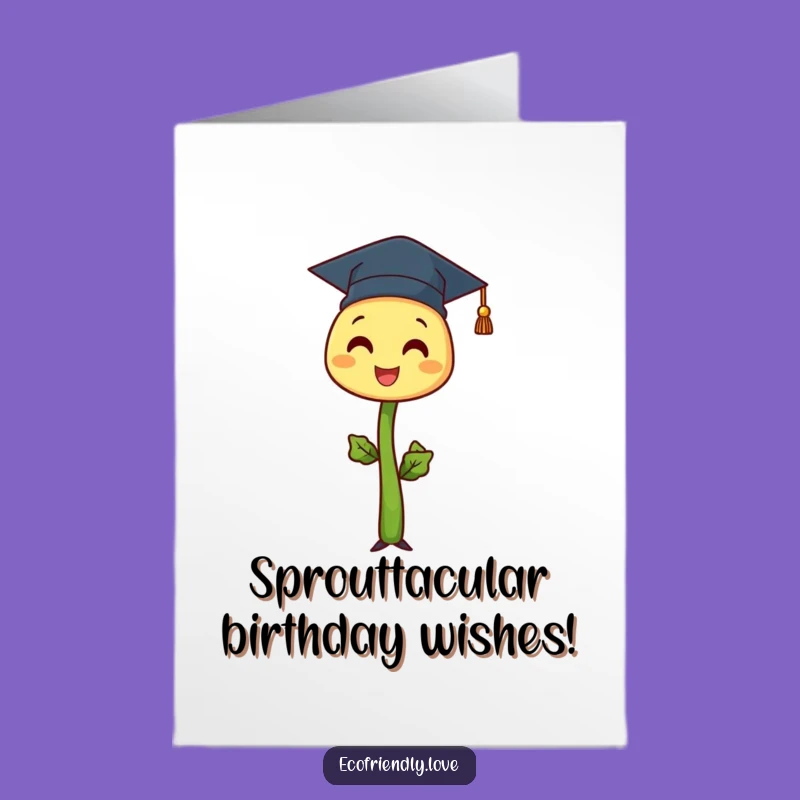 Free Printable Birthday Card: Sprout Graduation Funny Growth Gift