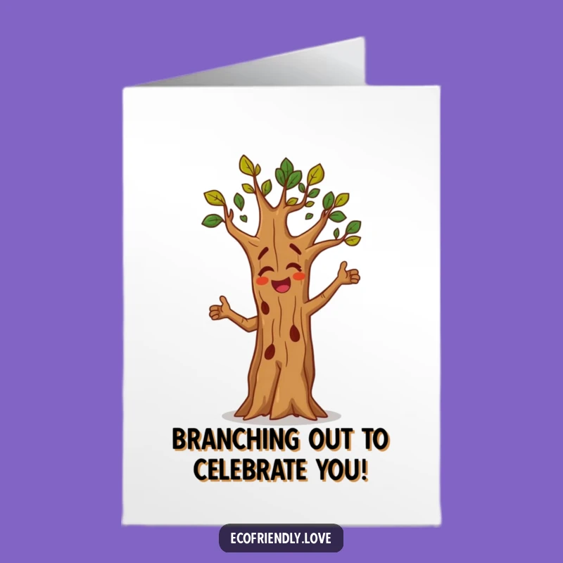Free Printable Congrats Card: Dancing Tree's Jubilation, Downloadable Celebration Creation