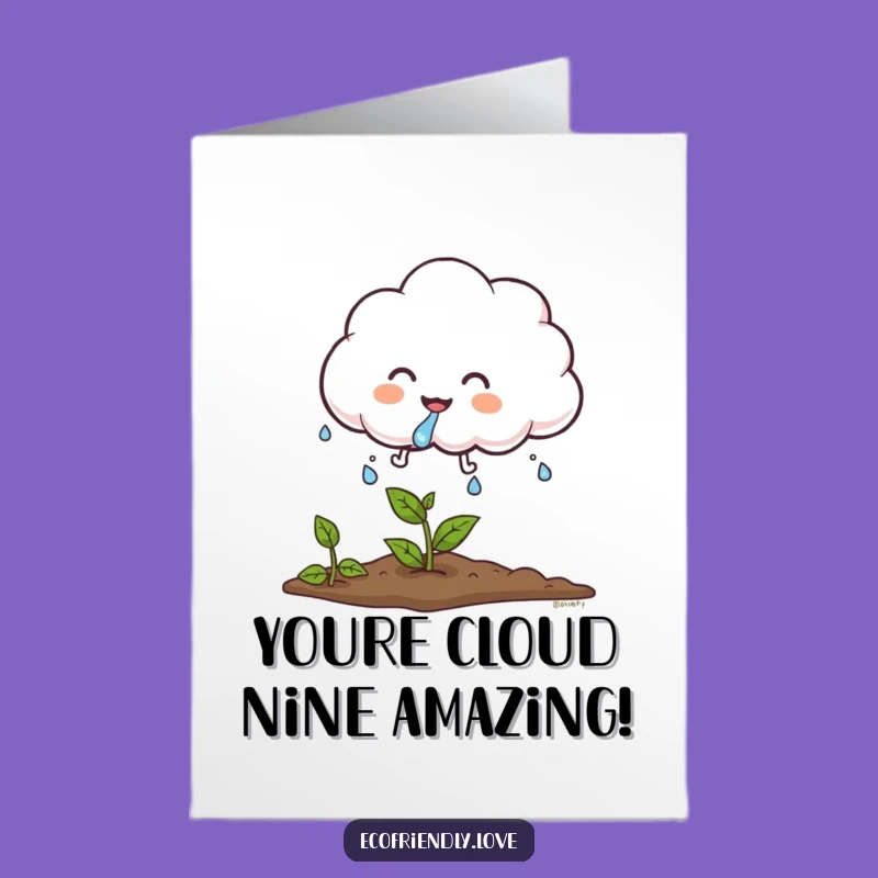 Free Printable Congrats Card: Cloud Waters Plant, Funny Growth Downloadable Gift!
