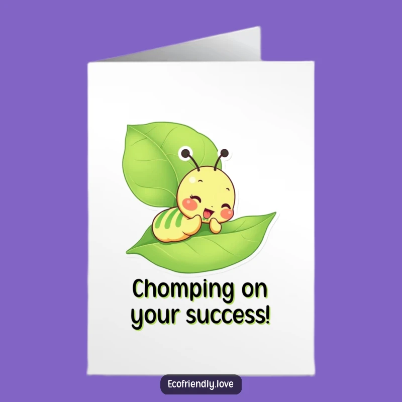 Free Printable Congrats Card: Giddy Caterpillar Celebrates With a Bite