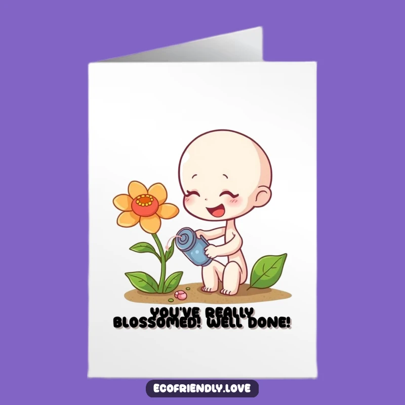 Free Printable Congrats Card: Giggling Sprout, Funny Downloadable Gift for New Beginnings