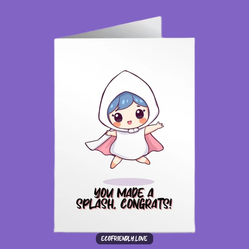 Free Printable Congrats Card: Leaping Raindrop - Celebrate in Style!