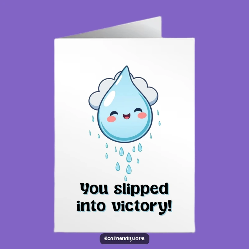Free Printable Congrats Card: Sliding Droplet - Print at Home Cloud Fun