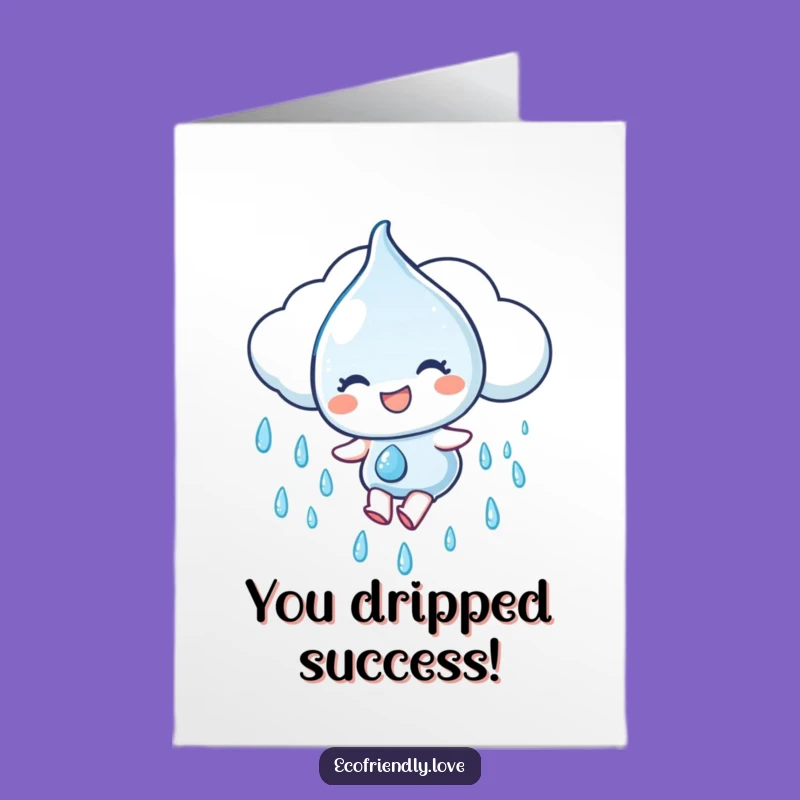 Free Printable Congratulations Card: Sliding Droplet - Humorous Downloadable Gift