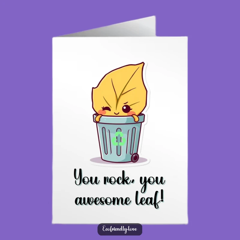 Free Printable Leaf Congrats Card: Winking Eco-Hero, Big Win, Funny Downloadable Gift