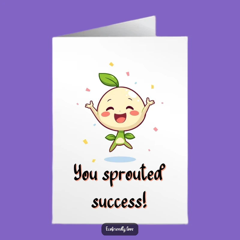 Free Printable Sprout Card: Hilarious Jumping Sprout for Any Congratulations Occasion
