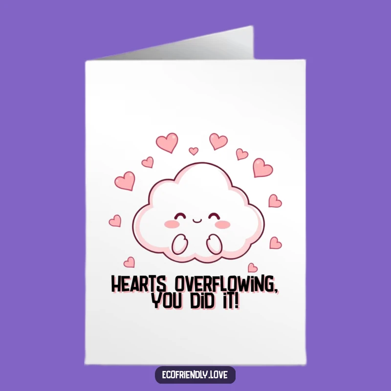 Free Printable Congrats Card: Heart-Raining Cloud - Humorous Downloadable & DIY